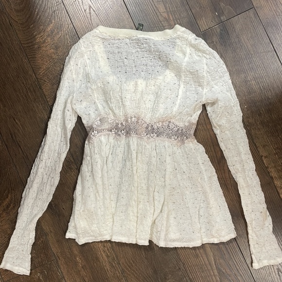 Free People White Lace Long Sleeve Top - Picture 6 of 6